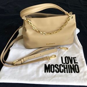 LOVE MOSCHINO beige purse with gold trim - bought in Milan
